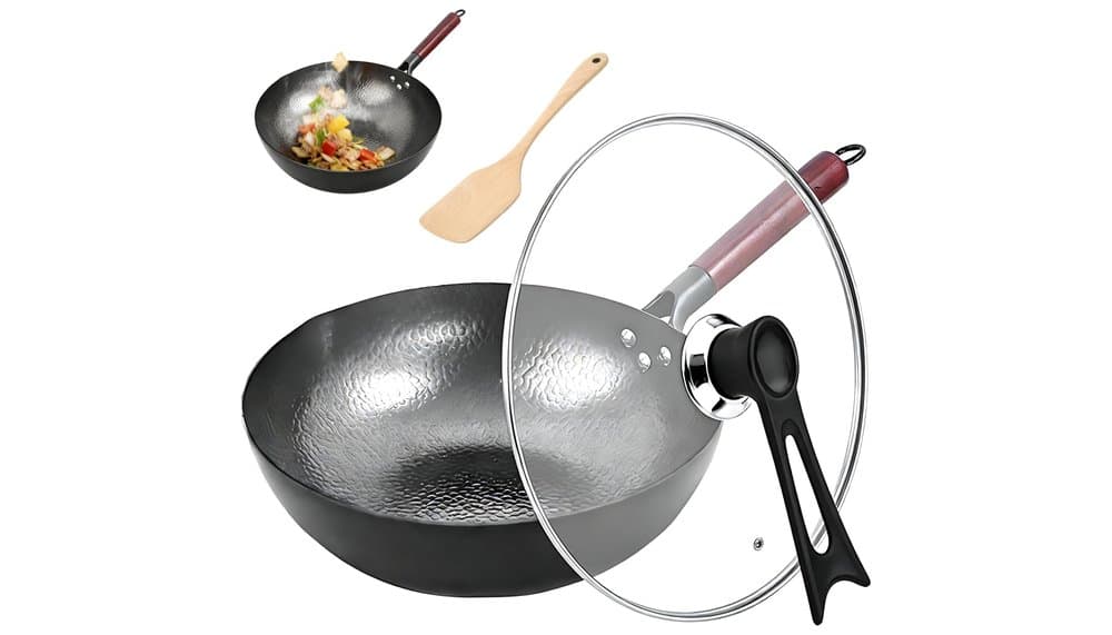 Test: Teckzoom Wok martelé en acier carbone 32 cm