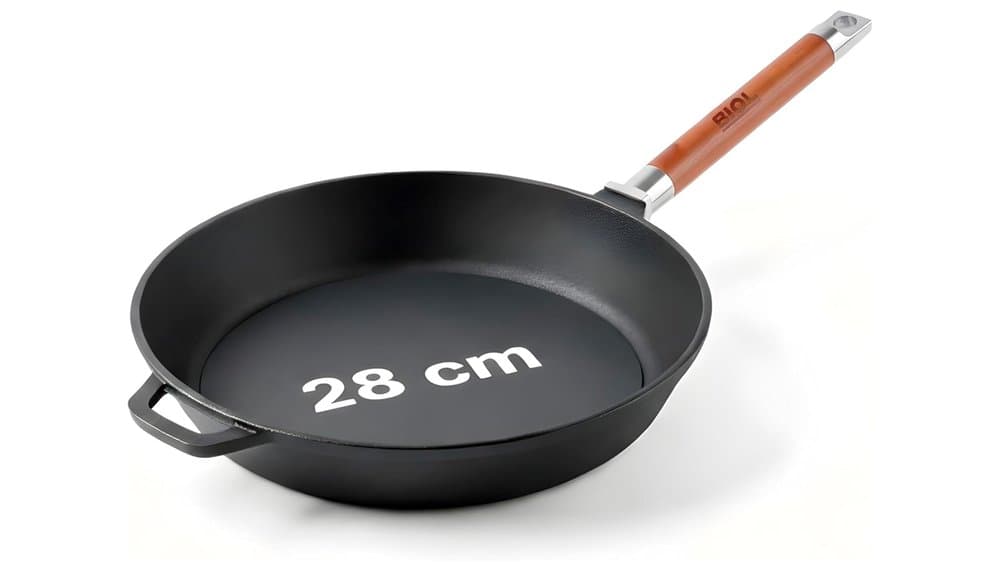BIOL Poêle Fonte 28cm avec Manche Bois Amovible : Test
