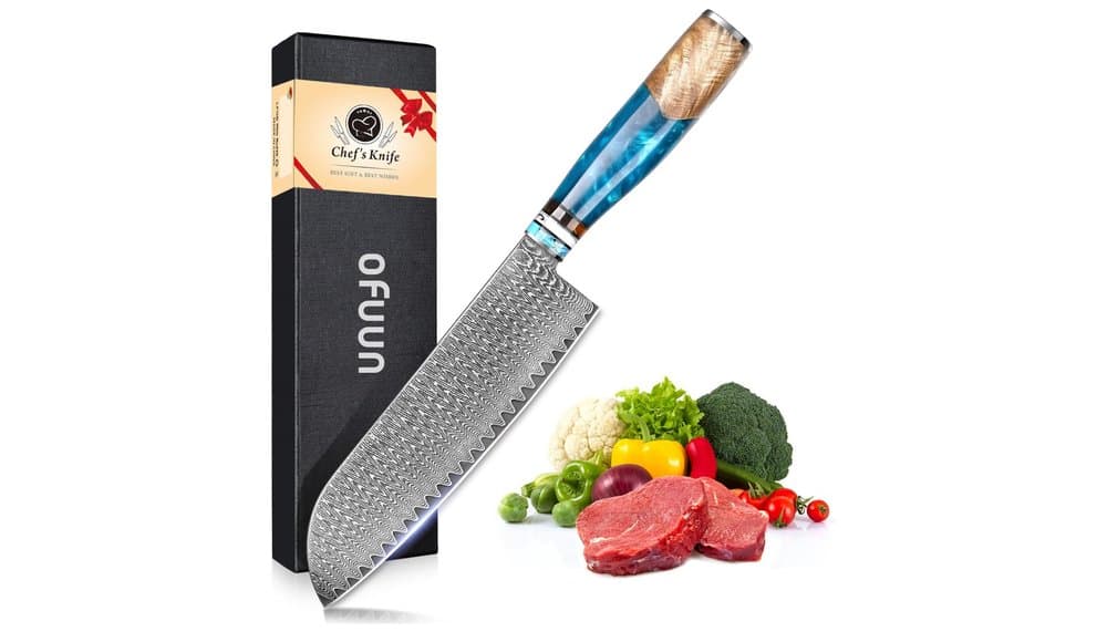 Test du couteau oFuun Santoku Damascus Kitchen Knife