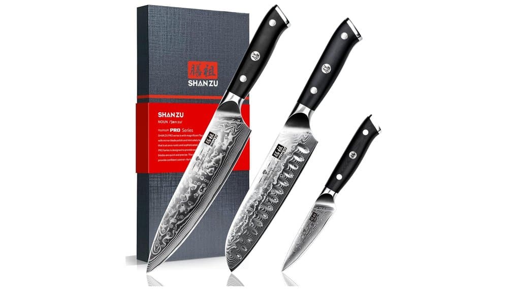 Test du set de couteaux SHAN ZU PRO Series 3-Piece Damascus